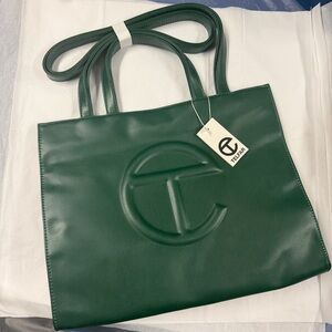 Telfar Medium Dark Olive Green Tote Shopping Bag NWT
